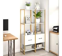 Costway 5-Tier Bookshelf With Drawer Tall Narrow Bookcase With Shelves