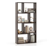 Costway 5-Tier Geometric Bookshelf 120 CM Tall Bookcase Modern 8-Cube Display Shelving in Grey COSTWAY Grey