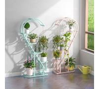 Costway 5 Tier Metal Plant Stand Heart-Shaped Ladder Plant Shelf W/ Hanging Hook
