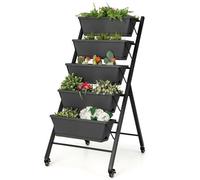 Costway 5-Tier Vertical Raised Garden Bed Freestanding Garden Planter 5 Container Boxes