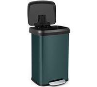 Costway 50L Step Trash Can Stainless Steel Garbage Bin W/ Pedal-Rose Gold