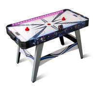 COSTWAY 54 inch Air Hockey Table, 12V Powered Hockey Arcade with LED Scoreboard, Lights, 2 Pucks, 2 Pushers, for Kids Adults, Game Room, Home, Office