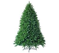 COSTWAY 5FT/6FT Artificial Christmas Tree, Hinged Green Xmas Trees with Foldable Metal Stand, Unlit Xmas Decorative Tree for Holiday Festival (6FT)
