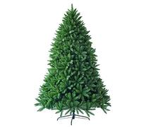 COSTWAY 5FT/6FT Artificial Christmas Tree, Hinged Green Xmas Trees with Foldable Metal Stand, Unlit Xmas Decorative Tree for Holiday Festival (5FT)