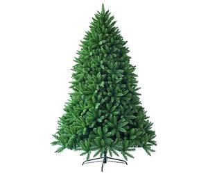 COSTWAY 5FT/6FT Artificial Christmas Tree, Hinged Green Xmas Trees with Foldable Metal Stand, Unlit Xmas Decorative Tree for Holiday Festival (6FT)