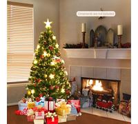 Costway 5FT Pre-lit Artificial Xmas Trees with Star LED Lights - Green COSTWAY Green