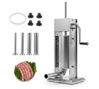 COSTWAY 5L/11LB Vertical Sausage Stuffer with 2 Speeds & 4 Stuffing Tubes | Manual Sausage Maker, Stainless Steel Meat Filler Machine, for Home & Commercial Kitchens
