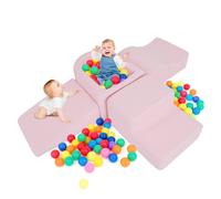Costway 5PCS Foam Climbing Blocks Toddlers Climb & Crawl Soft Play Set in Pink COSTWAY Pink