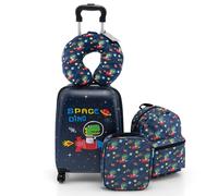 Costway 5Pcs Luggage Set Carry-on Rolling Suitcase Set w/Backpack COSTWAY Multicolor