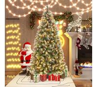 Costway 6.5FT Artificial Xmas Tree Hinged Christmas Tree w/909 PVC Branch Tips in Green COSTWAY Green