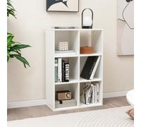 Costway 6-Cube Bookshelf 4-Tier Open Bookcase Floor Display Shelf-White