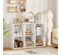 Costway 6-Cube Bookshelf Modern Cubby Bookcase With Back Guardrail