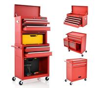 Costway 6 Drawer Rolling Tool Chest Combo Lockable Tool Cabinet With Wheels & Handle