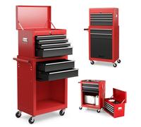 Costway 6 Drawers Rolling Tool Chest Garage Tool Storage Cabinet Detachable Toolbox W/ Wheels