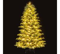 Costway 6 FT Artificial Christmas Tree Pre-lit Hinged Xmas Tree in Green COSTWAY Green