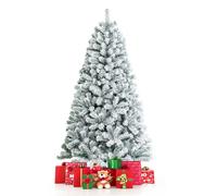 Costway 6 Ft Snow Flocked Hinged Artificial Christmas Tree With 600 Branch Tips