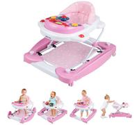 Costway 6 In 1 Anti-Rollover Toddler Walker - Pink