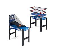 Costway 6-In-1 Multi Game Table Combo Game Table Set w/ Shuffleboard & Bowling in Blue COSTWAY Blue