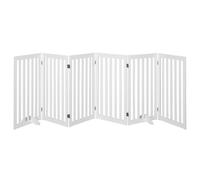 Costway 6-Panel 89 Cm Pet Barrier Wooden Freestanding Pet Safety Gate