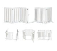 Costway 6-Panel Freestanding Dog Gate Foldable Pet Playpen W/ 4 Support Feet