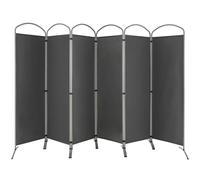 Costway 6 Panel Room Divider 188cm Folding Privacy Screen Portable Freestanding Divider in Grey COSTWAY Grey