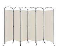 Costway 6 Panel Room Divider 188cm Folding Privacy Screen Portable Freestanding Divider in White COSTWAY White