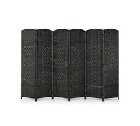 Costway 6 Panel Room Divider Folding Hand-Woven Rattan Privacy Screen Wall
