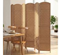 Costway 6-Panel Room Divider Folding Privacy Screen Modern Partition Screen in Natural COSTWAY Natural