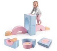 COSTWAY 6-Piece Soft Play Climbing Blocks, Baby Climb and Crawl Foam Play Set, Indoor Toddlers Foam Play Gym Montessori Toy for Climbing and Crawling