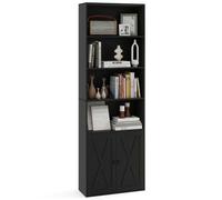 Costway 6-Tier Freestanding Bookcase Modern Bookshelf with Display Rack in Black COSTWAY Black