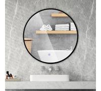 Costway 60 Cm Round Bathroom Mirror Led Lights Vanity Mirror With Anti-Fog Design