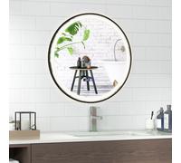 Costway 60 x 60 CM Lighted Bathroom Mirror High-Definition Shatter-Proof Mirror with 3 Color LED Light in Silver COSTWAY Silver 60 x 60 CM