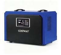 COSTWAY 60L/Day Commercial Dehumidifier, Industrial Air Dehumidifiers Building Dryer with 24H Timer, Auto Defrost, Handle, Drain Hose & Intelligent Protection System, Large Spaces up to 560㎡ (Blue)