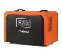 COSTWAY 60L/Day Commercial Dehumidifier, Industrial Air Dehumidifiers Building Dryer with 24H Timer, Auto Defrost, Handle, Drain Hose & Intelligent Protection System, Large Spaces up to 560㎡ (Orange)