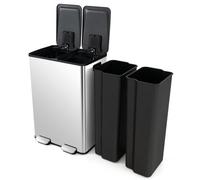 Costway 60L Dual Bin Trash Can 2 X 30L Classified Garbage Bin With 2 Deodorizer Compartments