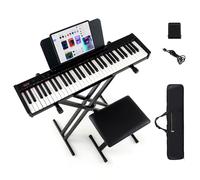 Costway 61-Key Portable Electronic Keyboard Piano w/ Stand & Stool in Black COSTWAY Black