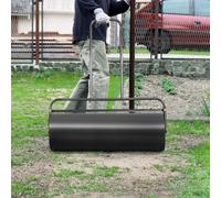 Costway 63L Metal Lawn Roller Garden Drum Roller Water/ Sand Filled W/ U-Shaped Handle