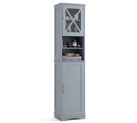 Costway 67" Tall Bathroom Cabinet Freestanding Storage Cabinet-Grey in Grey COSTWAY Grey