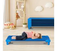Costway 6PCS Stackable Kids Daycare Cot Toddler Rest Mat in Blue COSTWAY Blue