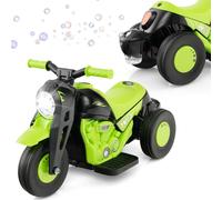 Costway 6V Kids Bubble Car Electric Motor Kids Ride on Motorcycle with Bubble Maker in Green COSTWAY Green