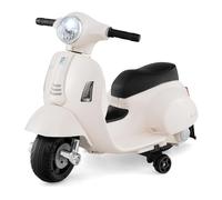 COSTWAY 6V Kids Electric Motorcycle, Licensed Vespa Ride on Motorbike with LED Headlight, Horn, Battery Powered Vehicle Toy for Boys Girls 18-36 Months Old (White)
