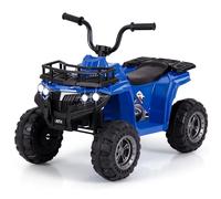 COSTWAY 6V Kids Electric Ride on ATV Car, Battery Powered Quad Bike with One-Button Start, LED Lights, MP3, Storage Basket, 4 Wheels Vehicle Toy for 2-5 Years Old Boys Girls (Blue)