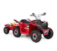 COSTWAY 6V Kids Electric Ride on ATV Car, Battery Powered Quad Bike with Removable Back Trailer, 4 Wear-Resistant Wheels, Forward/Backward/Reverse Button, for Boys Girls 3+ Years Old (Red)
