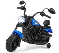 COSTWAY 6V Kids Motorbike, Electric Ride on Motorcycle with Headlight, Music, Training Wheels, Battery Powered Vehicle Toy for 3+ Years Old Boys Girls (Navy)