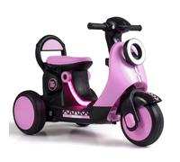 COSTWAY 6V Kids Motorbike,Electric Ride On Motorcycle with Headlight (Pink) | Light-Up Deck, AUX Port, Music, 3-Wheel Battery Powered Motorbike for Boys Girls