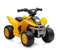 COSTWAY 6V Kids Ride on ATV, CAT Licensed Electric Quad Bike with Horn, LED Headlight, 4 Wheels Battery Powered Toy Car for Boys Girls 18-36 Months Old