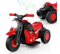 COSTWAY 6V Kids Ride on Motorcycle, Electric Toy Car with Bubble Maker, LED Headlight, Forward & Backward Switch, Battery Powered Motorbike for Boys Girls (Red)