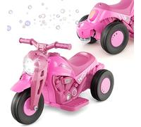 COSTWAY 6V Kids Ride on Motorcycle, Electric Toy Car with Bubble Maker, LED Headlight, Forward & Backward Switch, Battery Powered Motorbike for Boys Girls (Pink)