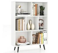 Costway 7-Cube Bookcase Mid Century Modern Storage Organizer in White COSTWAY White