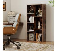 Costway 7-Cube Wooden Bookcase Industrial Display Bookshelf Open Storage Unit in Brown COSTWAY Brown